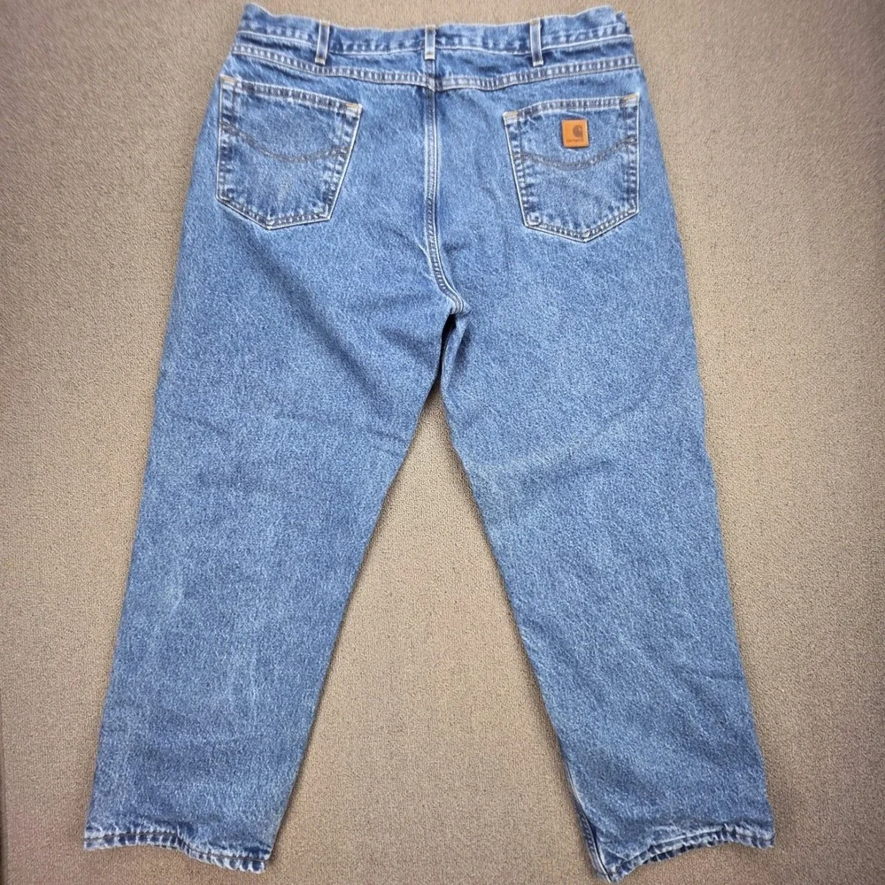 Carhartt B172‎ Flannel Lined Jeans Mens Blue Relaxed Fit Dark Stonewash 40x30